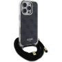 Guess Husă crossbody imprimată 4G IML cu șnur pentru iPhone 16 Pro - gri