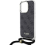Guess Husă crossbody imprimată 4G IML cu șnur pentru iPhone 16 Pro - gri