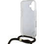 Guess Husă crossbody imprimată 4G IML cu șnur pentru iPhone 16 - maro