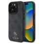 Guess Husă metalică 4G cu sigla mică cu MagSafe pentru iPhone 16 Pro - gri