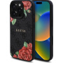 Guess Husă 4G Roses cu model de trandafiri și MagSafe pentru iPhone 16 Pro Max - gri