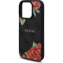 Guess Husă 4G Roses cu model de trandafiri și MagSafe pentru iPhone 16 Pro Max - gri