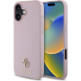 Guess Husă granulată 4G cu sigla metalică mică cu MagSafe pentru iPhone 16 Plus - roz