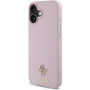 Guess Husă granulată 4G cu sigla metalică mică cu MagSafe pentru iPhone 16 Plus - roz