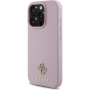 Guess Carcasă granulată 4G cu sigla metalică mică cu MagSafe pentru iPhone 16 Pro - roz