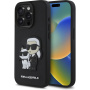 Karl Lagerfeld Husa Saffiano Karl and Choupette pentru iPhone 15 Pro - neagra