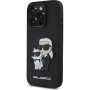 Karl Lagerfeld Husa Saffiano Karl and Choupette pentru iPhone 15 Pro - neagra