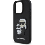 Karl Lagerfeld Husa Saffiano Karl and Choupette pentru iPhone 15 Pro - neagra