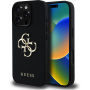 Guess Husă cu sigla metalică granulată 4G pentru iPhone 16 Pro - neagră