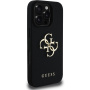 Guess Husă cu sigla metalică granulată 4G pentru iPhone 16 Pro - neagră