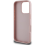 Guess Husă cu sigla metalică granulată 4G pentru iPhone 16 Pro - roz