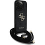 Guess Husă crossbody cu logo metalic 4G cu șnur pentru iPhone 16 Pro - gri
