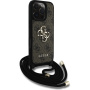 Guess Husă Crossbody cu logo metalic 4G cu șnur pentru iPhone 16 Pro - maro