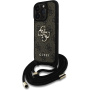 Guess Husă crossbody cu logo metalic 4G cu șnur pentru iPhone 16 Pro Max - maro
