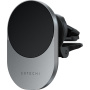 Satechi Suport magnetic pentru aerisire auto cu încărcare fără fir pentru iPhone - gri spațial