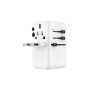 Adaptor de călătorie universal FIXED Voyager cu porturi 3x USB-C / USB-A și prize retractabile - 120W - alb