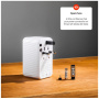 Adaptor de călătorie universal FIXED Voyager cu porturi 3x USB-C / USB-A și prize retractabile - 120W - alb