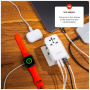 Adaptor de călătorie universal FIXED Voyager cu porturi 3x USB-C / USB-A și prize retractabile - 120W - alb