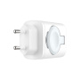 Adaptor de încărcare cu soclu de alimentare FIXED cu porturi USB-C / USB-A și încărcător rabatabil pentru Apple Watch - 33W - alb