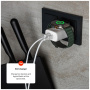 Adaptor de încărcare cu soclu de alimentare FIXED cu porturi USB-C / USB-A și încărcător rabatabil pentru Apple Watch - 33W - alb