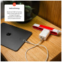 Adaptor de încărcare cu soclu de alimentare FIXED cu porturi USB-C / USB-A și încărcător rabatabil pentru Apple Watch - 33W - alb