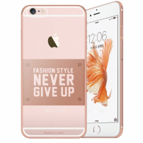 Carcasă de protecţie Baseus, ultra subţire, pentru Apple iPhone 6 / 6s - Never give up - roz-aurie