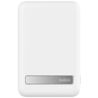 BELKIN Boost Charge Pro Powerbank fără fir MagSafe cu suport și port USB-C - 8.000 mAh - Alb