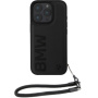 BMW Husă din piele cu semnătură și curea pentru iPhone 16 Pro Max - neagră