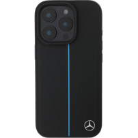 Mercedes Husă Blue Stripe cu MagSafe pentru iPhone 16 Pro Max - neagră