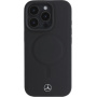 Mercedes Husă din piele netedă cu MagSafe pentru iPhone 16 Pro Max - neagră