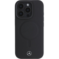 Mercedes Husă din piele netedă cu MagSafe pentru iPhone 16 Pro Max - neagră