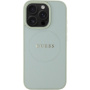 Guess Granulat Classic Husă cu logo cu MagSafe pentru iPhone 16 Pro - verde