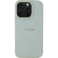 Guess Granulat Classic Husă cu logo cu MagSafe pentru iPhone 16 Pro - verde