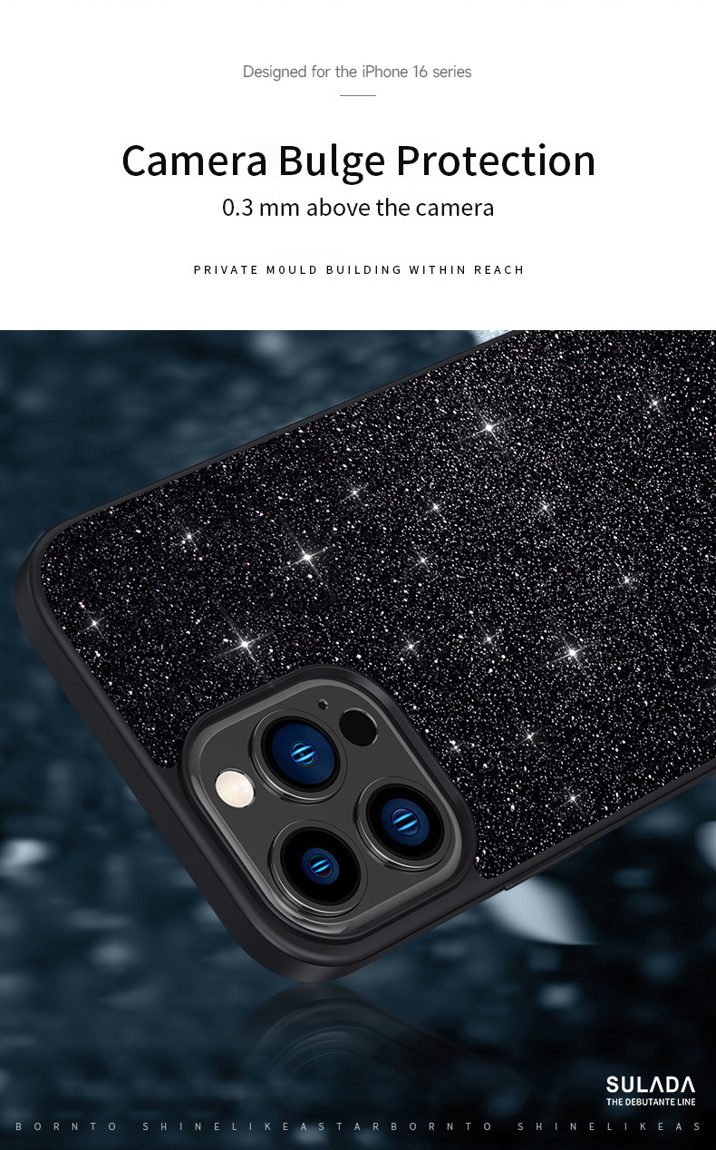SULADA husă elegantă cu sclipici pentru iPhone 16 Pro Max - maro SULADA husă elegantă cu sclipici pentru iPhone 16 Pro Max - maro