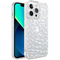 Husă transparentă cu efect de diamant pentru iPhone 14 Pro - transparent