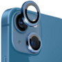 Folie de sticlă securizată cu rame metalice NORTHJO pentru protec?ia obiectivului camerei din spate pentru iPhone 13 / 13 mini - albastră