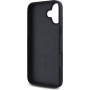 Guess Husă granulată cu model de flori de magnolie și MagSafe pentru iPhone 16 - negru