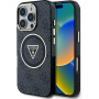 Guess Husă IML 4G cu sclipici și logo triunghi cu MagSafe pentru iPhone 16 Pro - gri