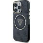 Guess Husă IML 4G cu sclipici și logo triunghi cu MagSafe pentru iPhone 16 Pro - gri
