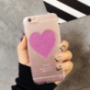 Carcasă de protecţie spate, cu model cu inimă şi paiete, pentru Apple iPhone 6 Plus / 6S Plus - violetă