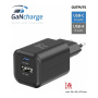 Adaptor de încărcare Swissten GaN cu porturi USB-C / USB-A - 45W - negru