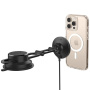 Spigen Suport auto magnetic OneTap Pro 4 pentru sticlă și tablou de bord cu încărcare fără fir pentru iPhone - negru