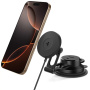 Spigen Suport auto magnetic OneTap Pro 4 pentru sticlă și tablou de bord cu încărcare fără fir pentru iPhone - negru