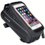Geantă impermeabilă pentru bicicletă Swissten cu spațiu pentru iPhone - neagră