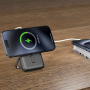 Swissten powerbank wireless MagSafe cu suport și port USB-C - 10 000 mAh - negru