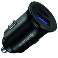 Încărcător auto Swissten CL cu porturi USB-C / USB-A - 36W - negru
