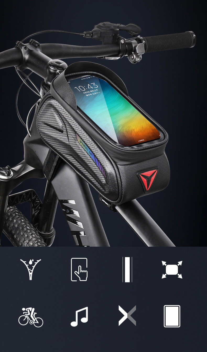 Wheel up Bike Bag husă impermeabilă pentru bicicletă cu spațiu pentru iPhone - negru
