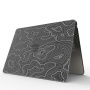 Husă transparentă mată cu motiv abstract pentru MacBook Pro 15" (A1286) - negru