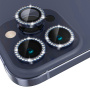 NORTHJO sticla securizata cu strasuri pentru a proteja lentilele camerei din spate pentru iPhone 15 Pro / 15 Pro Max - albastru