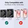 NORTHJO sticla securizata cu strasuri pentru a proteja lentilele camerei din spate pentru iPhone 15 Pro / 15 Pro Max - albastru